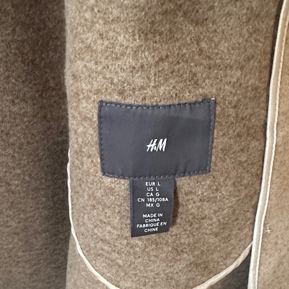 H&M | Men's Slim Fit Tan Wool-Blend Coat - Picture 8 of 13